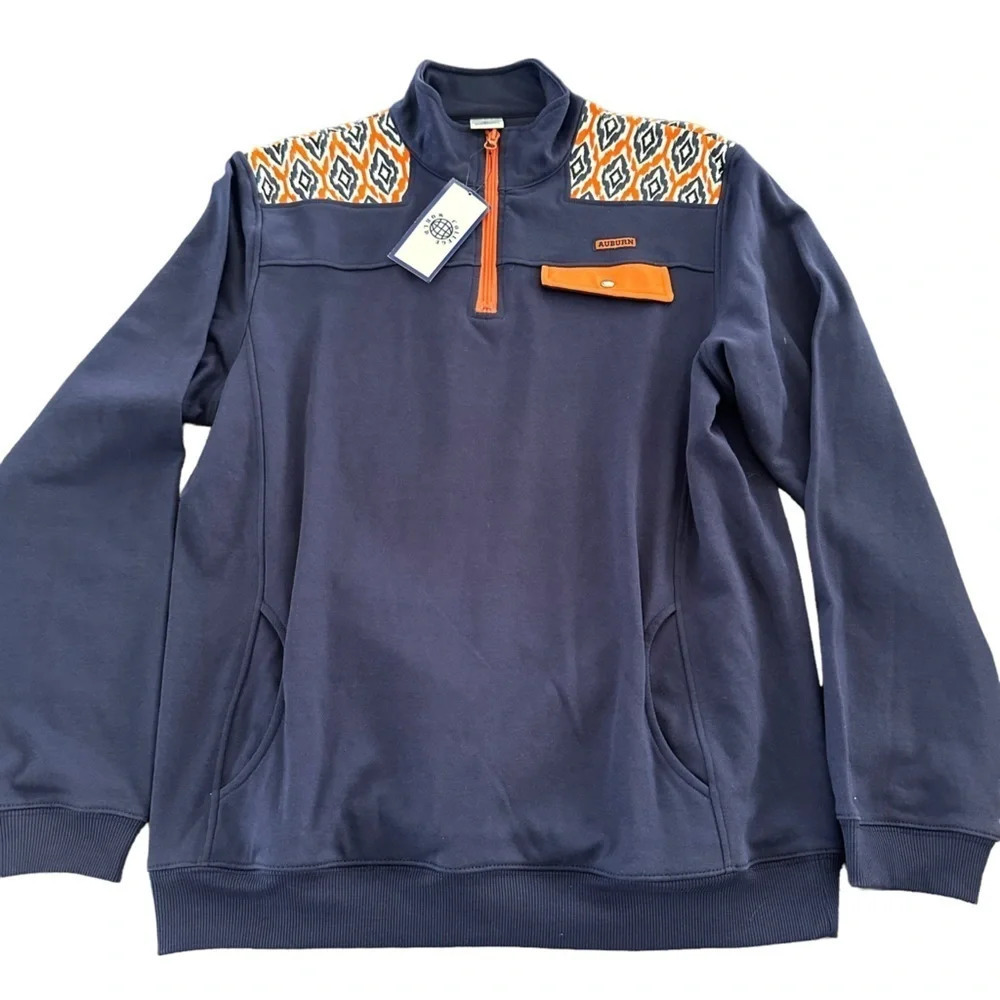 NWT College World Womens XL Auburn University Quarter‎ Zip Pullover Sweatshirt